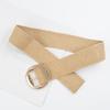 Cotton and Linen Woven Round Buckle with Skirt Belt Elastic Elastic and Tight Retro Pastoral Style Wide Waist Envelope Decorative Pin Buckle Belt