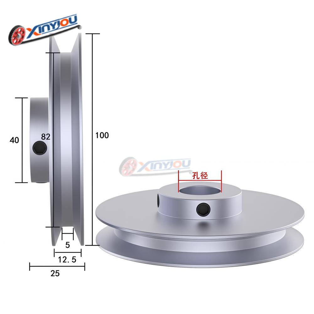 PU round belt pulley 10mm round belt single groove V-O belt pulley aluminum alloy motor single spindle transmission wheel