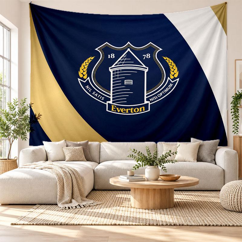 Tapeçaria de Parede de Futebol do Everton, Penduricalho de Parede em Tecido Macio, Fundo Decorativo Para Quarto Arte de Parede para Casa