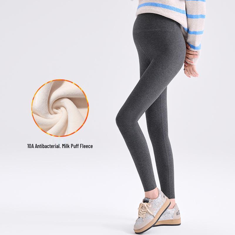 

Thick Velvet Slim Fit Maternity Pants with Belly Support for Autumn and Winter 2XL темно-сірий