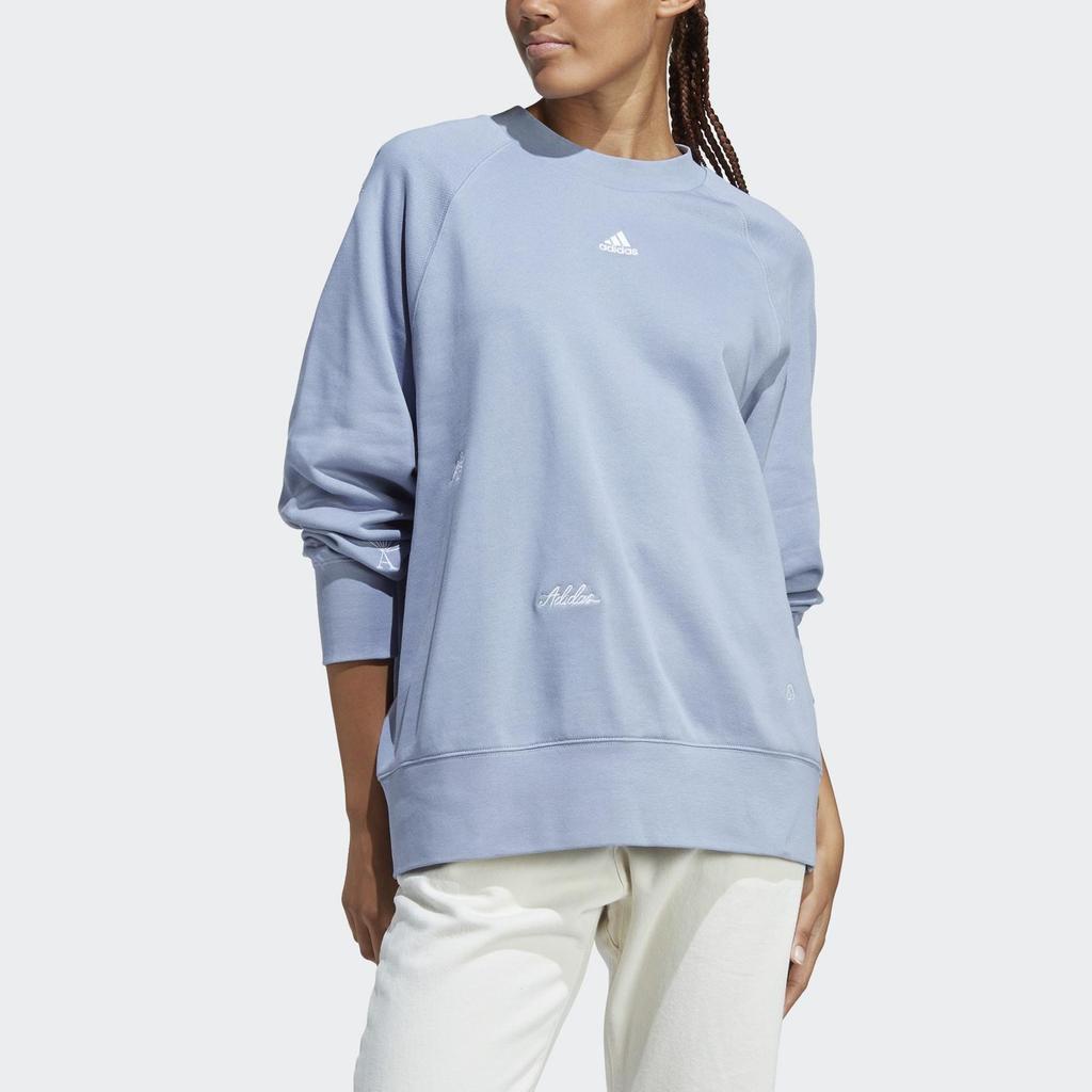 adidas Sweatshirts Women's Blue Crew Neck Moderate Regular IC5716
