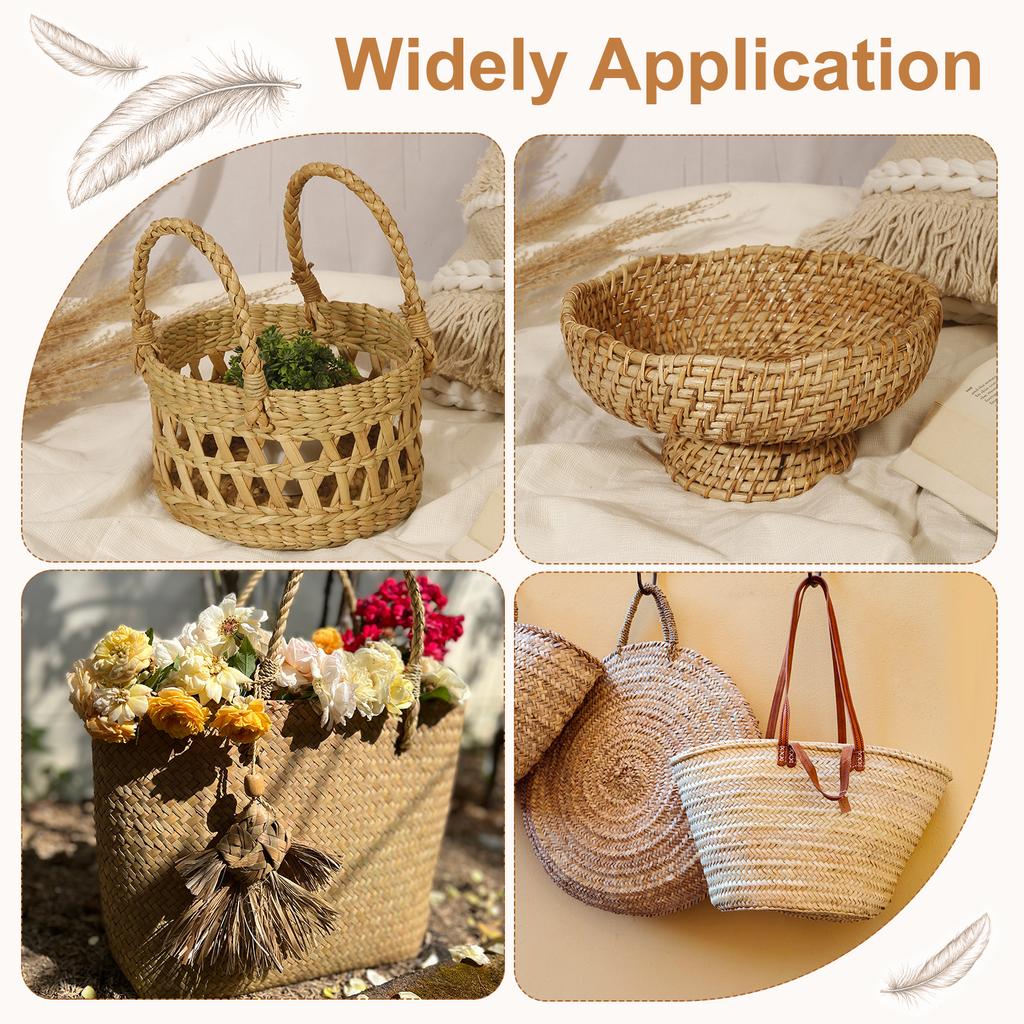 Papierrattan-Webrohr 12-fädig Papierrattan-Geflecht Korbgeflecht-Zubehör für DIY Heimküchenkorb-Bastelarbeiten 16,4 Yards x 0,6"