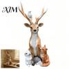 Harz Hirsch Hase Igel Fuchs Figuren Waldhirsch Kleintier Statue, Figur mit stabiler Basis Außenhof Dekor Igel, Outdoor Wasserdicht