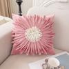 European and American Light Luxury Ins Style Hug Pillow with Daisy Flower Handmade Splicing Backrest Pillow New Backrest Cushion