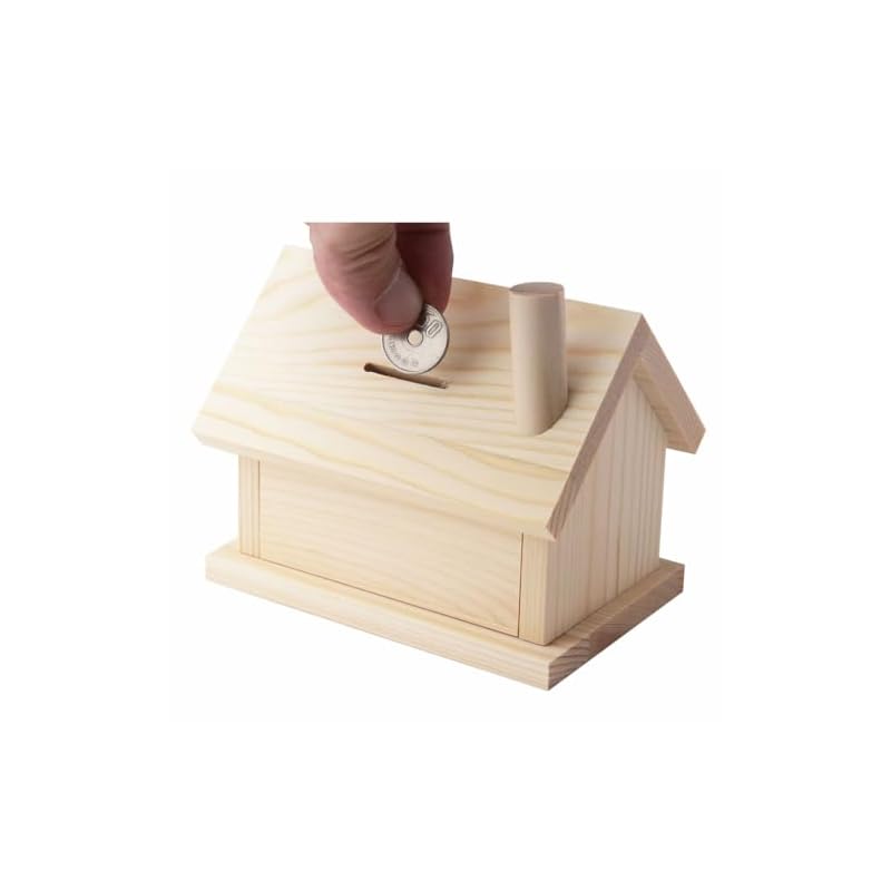 Kamidana no Sato Summer Vacation Craft Kit - Elementary School Lower Grades - Piggy Bank - Forest House Piggy Bank - Wooden House Craft - Woodworking