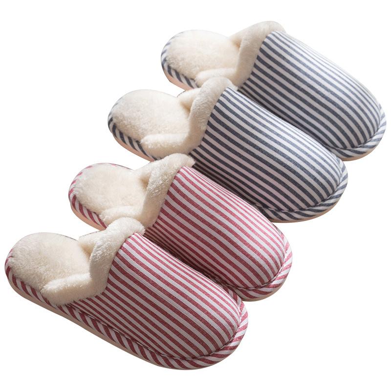 Cotton slippers women's spring and autumn winter indoor home use non-slip home winter warm men's plush customization