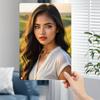 D Flat Metal Sign Beauty Woman Long Hair White Blouse Summer Sunset Glamour Portrait Wall Art Home Room Decor Gift