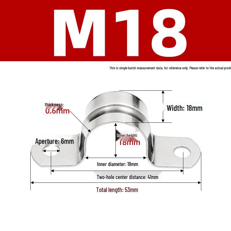 304 Stainless Steel Thickened U-Shaped Pipe Buckle Clamp for Hose and Water Pipes