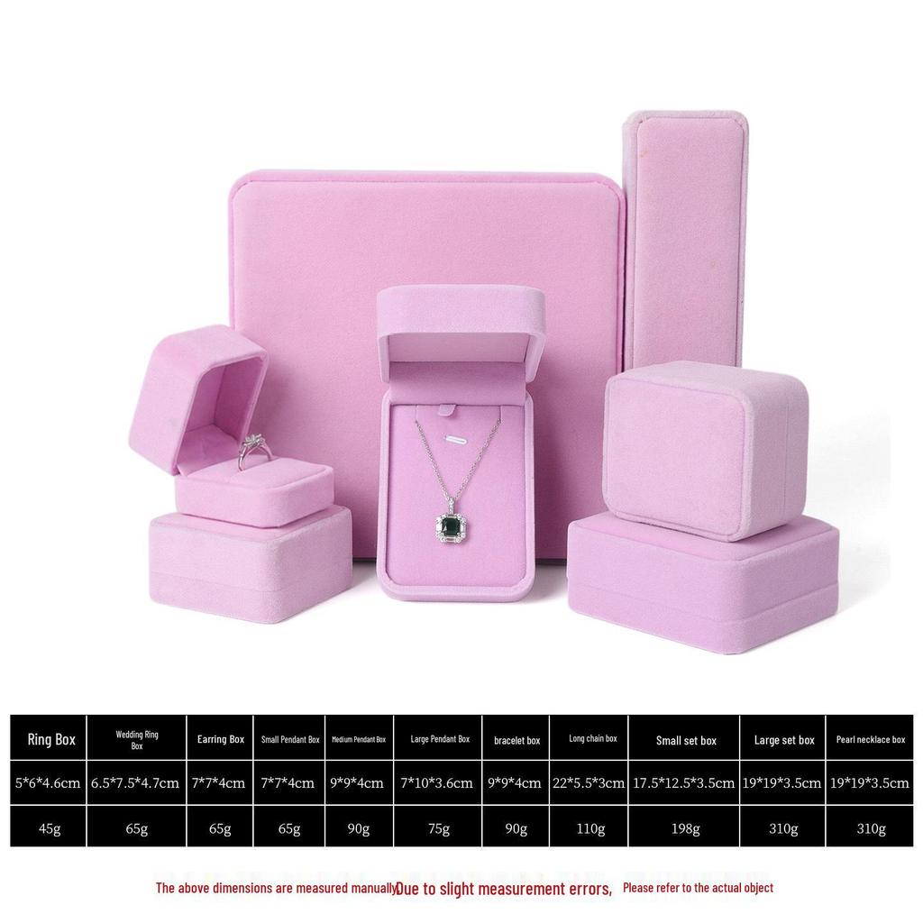 Velvet Jewelry Box with Rounded Corners - Ring, Necklace, Bracelet, Earring Storage