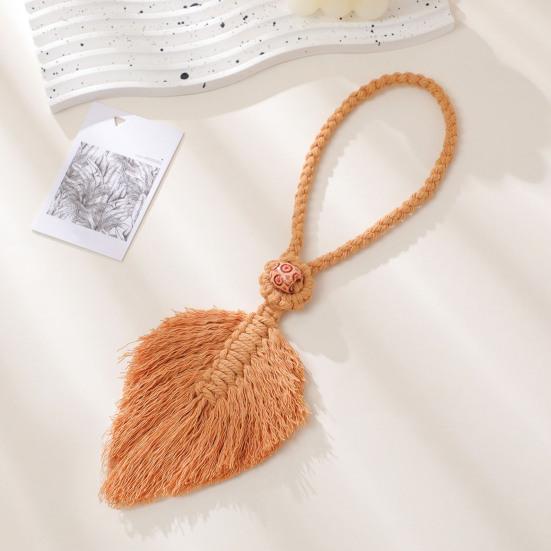 No Drill Curtain Holder Braided Leaf Tieback Boho Cotton Rope Holder