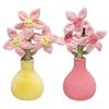 Blooming Peach Blossom Plush Potted Toy Soft Stuffed Flower with Smiling Face 40cm Adorable Home Office Decor Photography Prop Gift for Plant Lovers