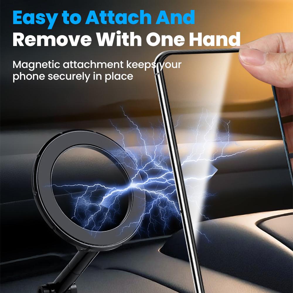 Portable Magnetic Mobile Phone Holder Car-mounted Mobile Phone Holder Foldable Magnetic Suction Type 360° Rotating Holder