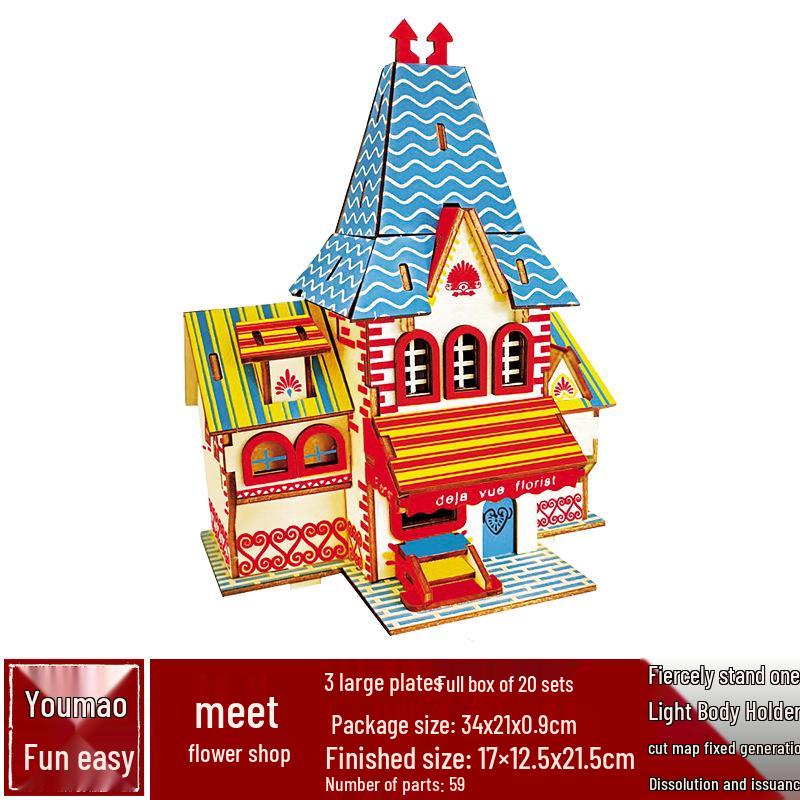 3D drevené puzzle architektonický model školská remeselná festivalová aktivita hračka