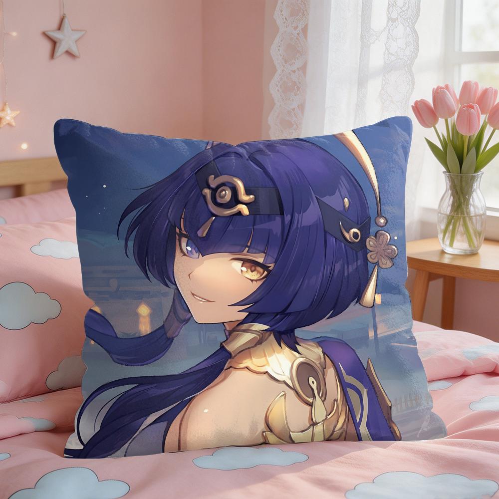 Candace Genshin Impact Cushion Cover Square Short Plush Pillow Case Living Room Sofa Home Decor Funda X