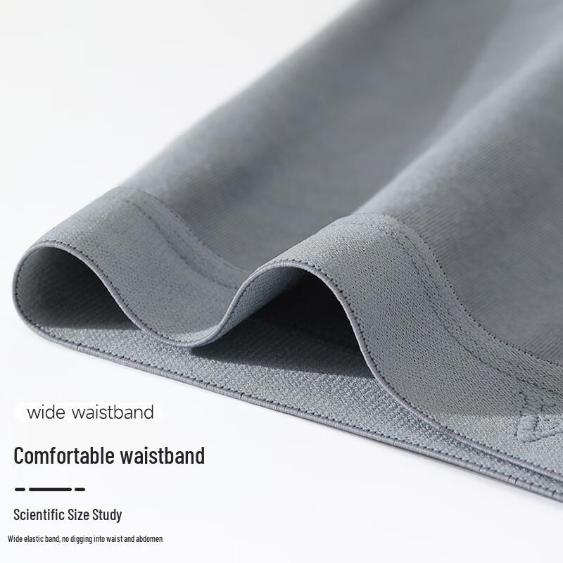 Langsha Men's 10A Antibacterial Cotton Boxer Briefs with Silk Crotch