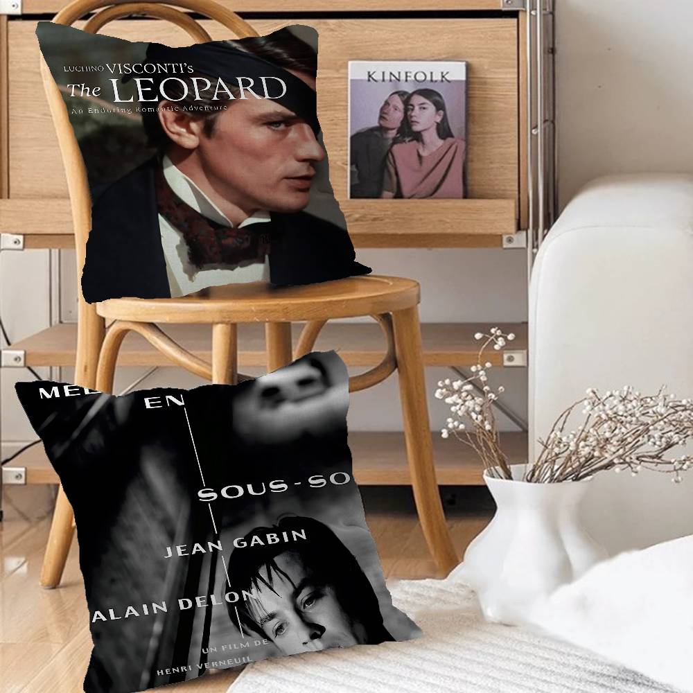 Famous Movie Star Alain Delon Decorative Room Aesthetics Pillow Case Home Decor Bedroom Sofa Bed Couch Pillow Cover 45X45