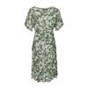 Damen Boho-Kleider, Blumendruck, kurzärmelig, V-Ausschnitt, lässig, hohe Taille, Strand-Maxikleid
