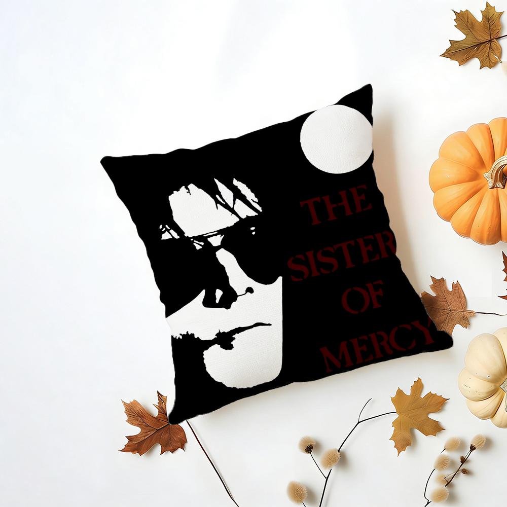 Band Gothic T-The S-Sisters O-Of M-Mercy Cushion Cover Washable Linen Pillowcase Soft For Daily Sofa Bed Home Room Decor