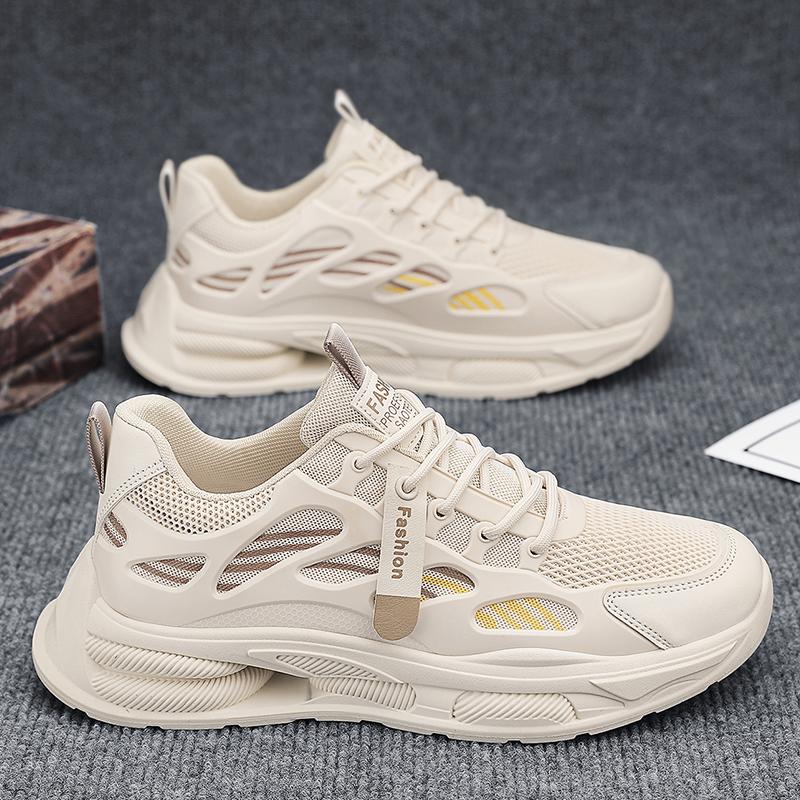 Summer New Mesh Lightweight Soft-soled Running Sneakers Heightening Casual Dad Trendy Shoes