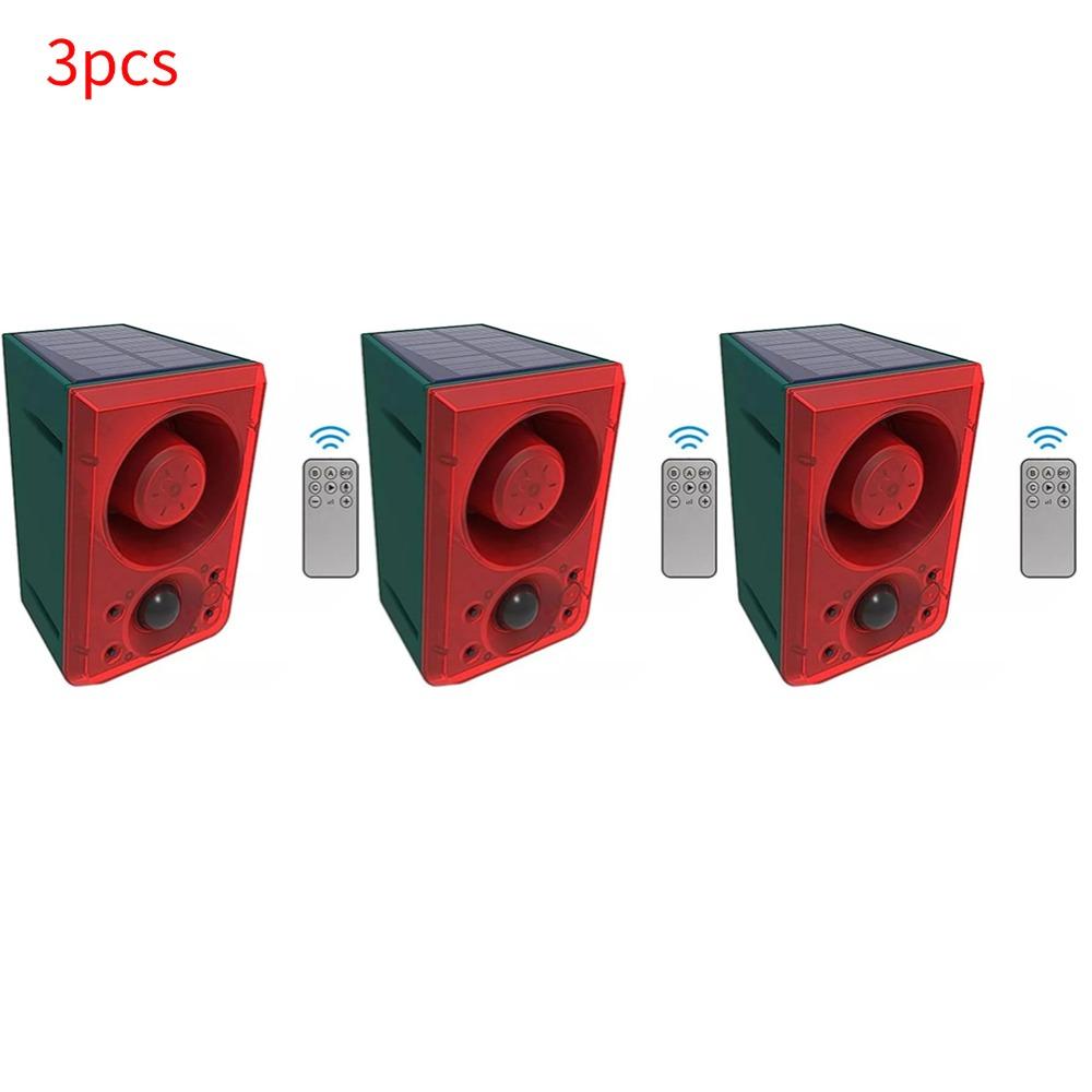 Outdoor Solar Motion Sensor Alarm with Remote Control 129DB with Motion Detector for Farm Yard Garden Animals Away Driving Wild