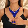 Accessoires Übertriebenes Retro Halsketten Ohrringe Schmuckset Damen Luxus Kristall Bankettkleid Accessoires Schlüsselbein Kette 2026