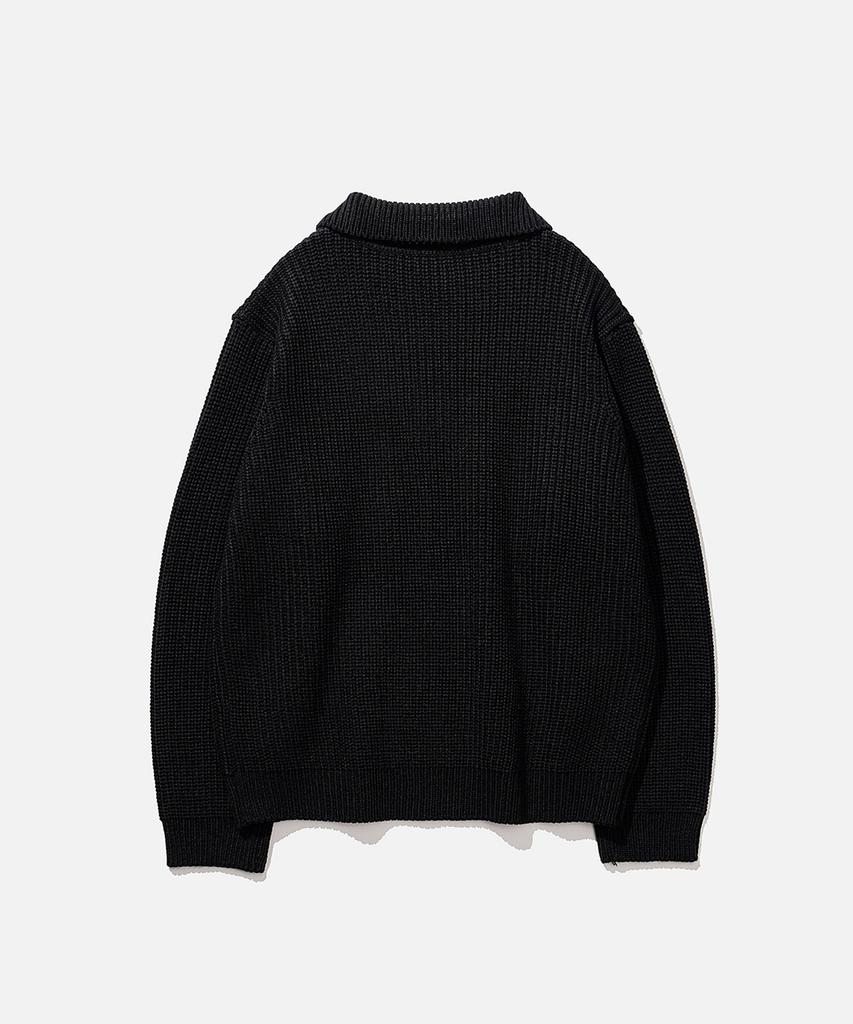 VASTIC Digital Print Half Zip Knit_Black