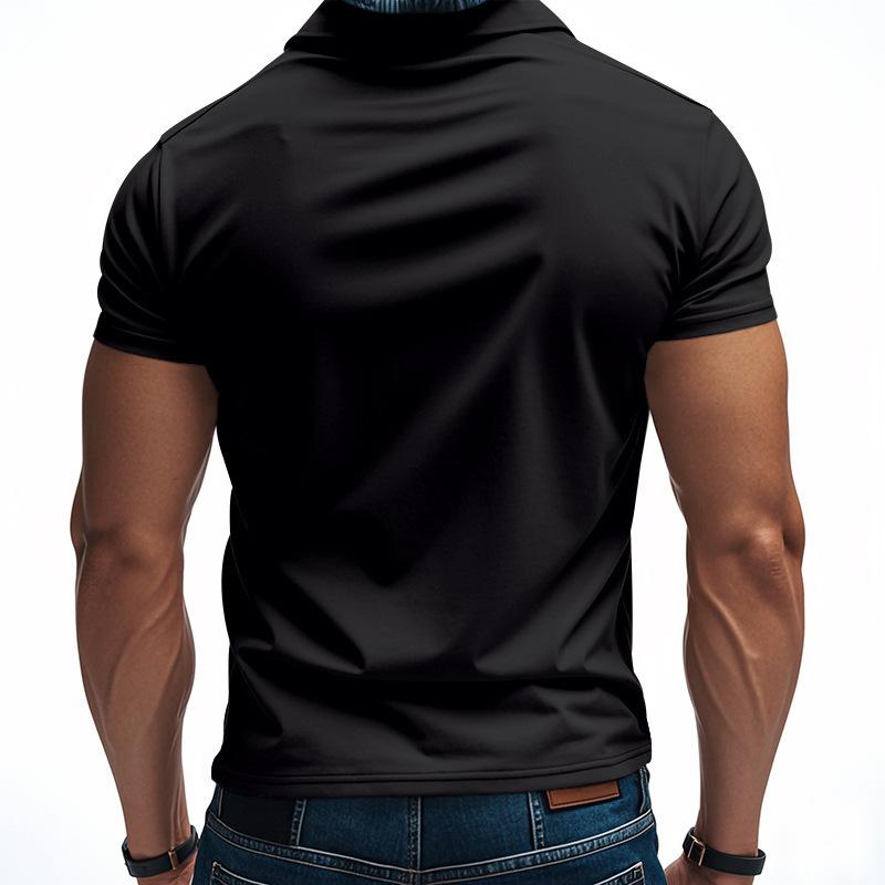 Men's Minimalist Quick-Dry Polo Shirt Summer Top for Men Loose-Fit Breathable Collared Short-Sleeved T-Shirt