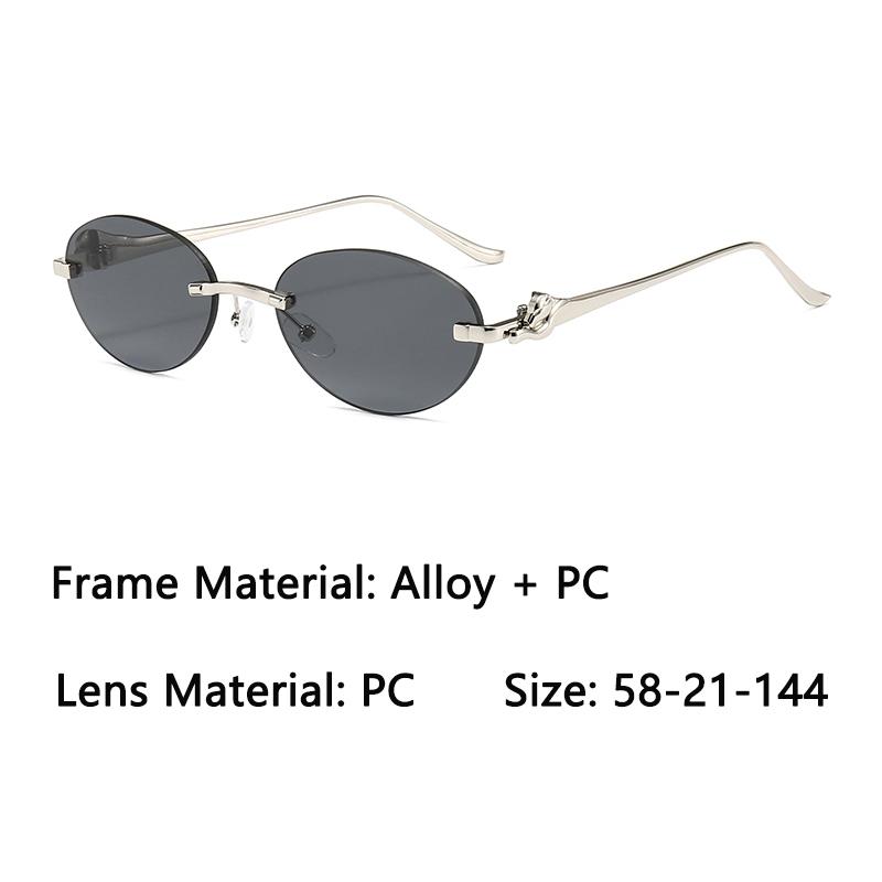 Xiaomi Women Rimless Oval Sunglasses UV400 Silver Alloy Temples Multi Color Vintage Daily Fashion Shades