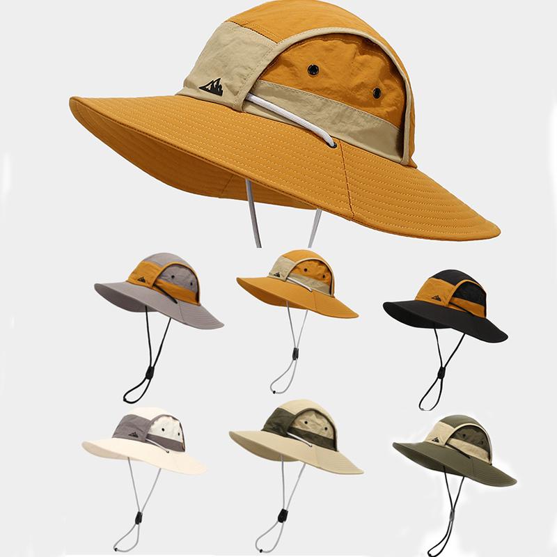 New Trendy Outdoor Sport Folding Caps Bucket Hat Sports Mountaineering Sun Hats Men And Women Uv Protection Neck Flap Sun Hats