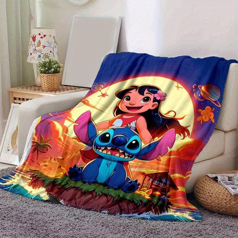 1pc Stitch Printing Blanket - Soft, All-Season Throw for Living Room, Bedroom,Personalized Gift with Adorable Cartoon Design