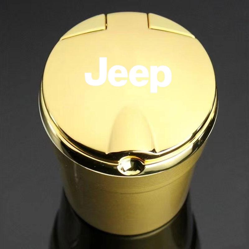 For Jeep Car Ashtray with Led Light with Cover Portable Car Supplie For Jeep Renegade Compass Grand Cherokee Wrangler Patriot