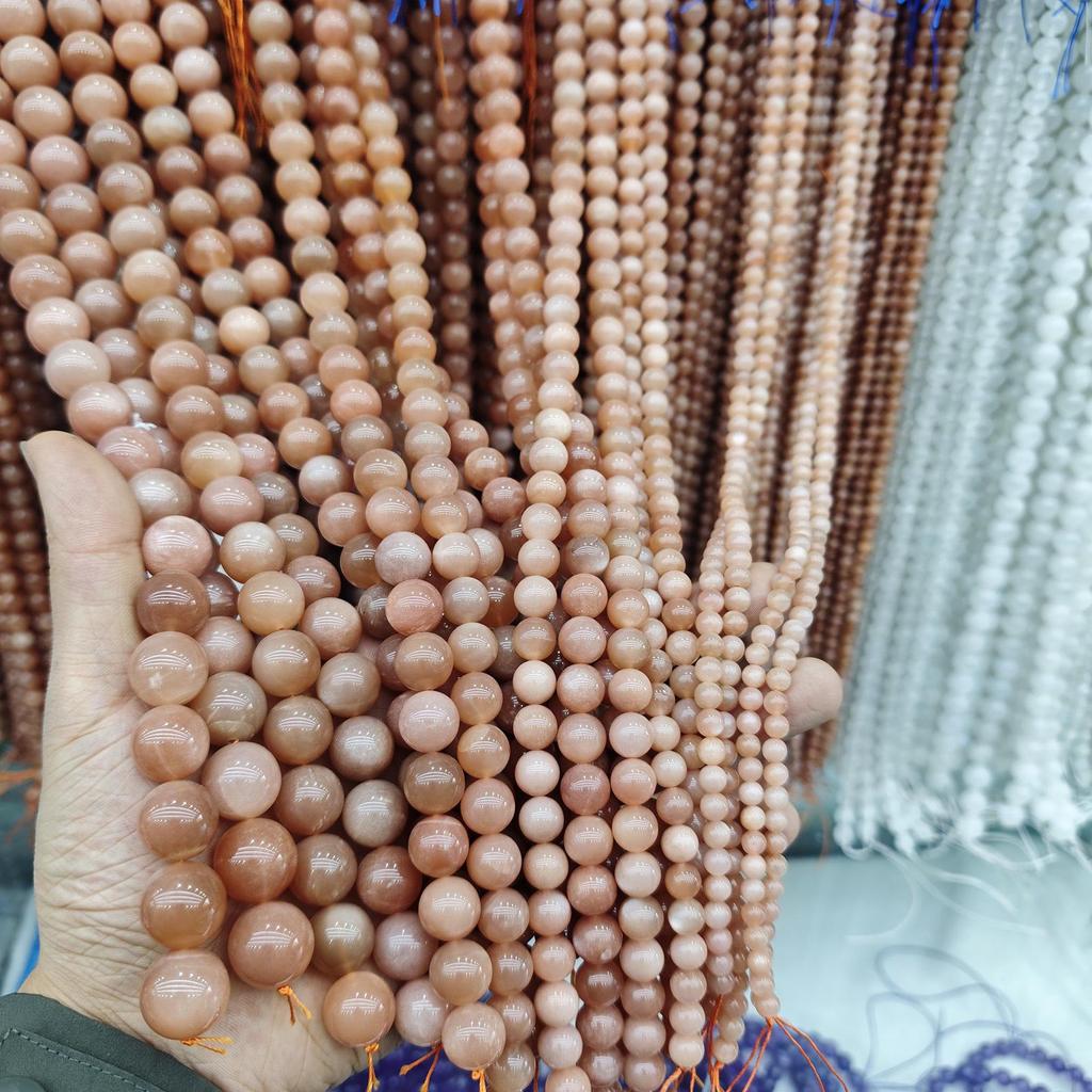 7A Sunstone and Orange Moonstone Labradorite Round Beads for DIY Jewelry and Bracelets