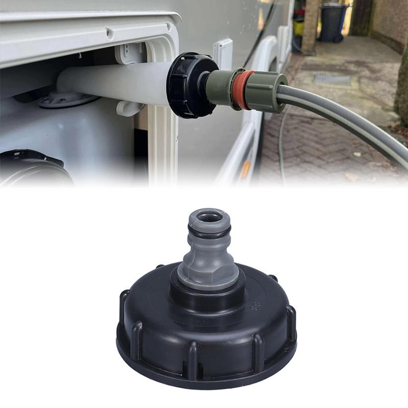 Motorhome Caravan Water Filler Cap iBC Tonne Barrel Adapter withPlastic Small Nipple Connector Garden Connector Water Pipe