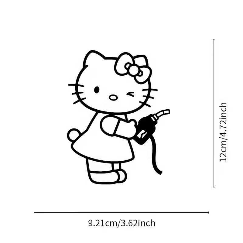 New Cute Cartoon KT Cat Oil Cap Sticker for Car Decoration