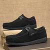 Frosted leather snail shoes soft sole casual leather shoes one pedal Doudou shoes men's shoes