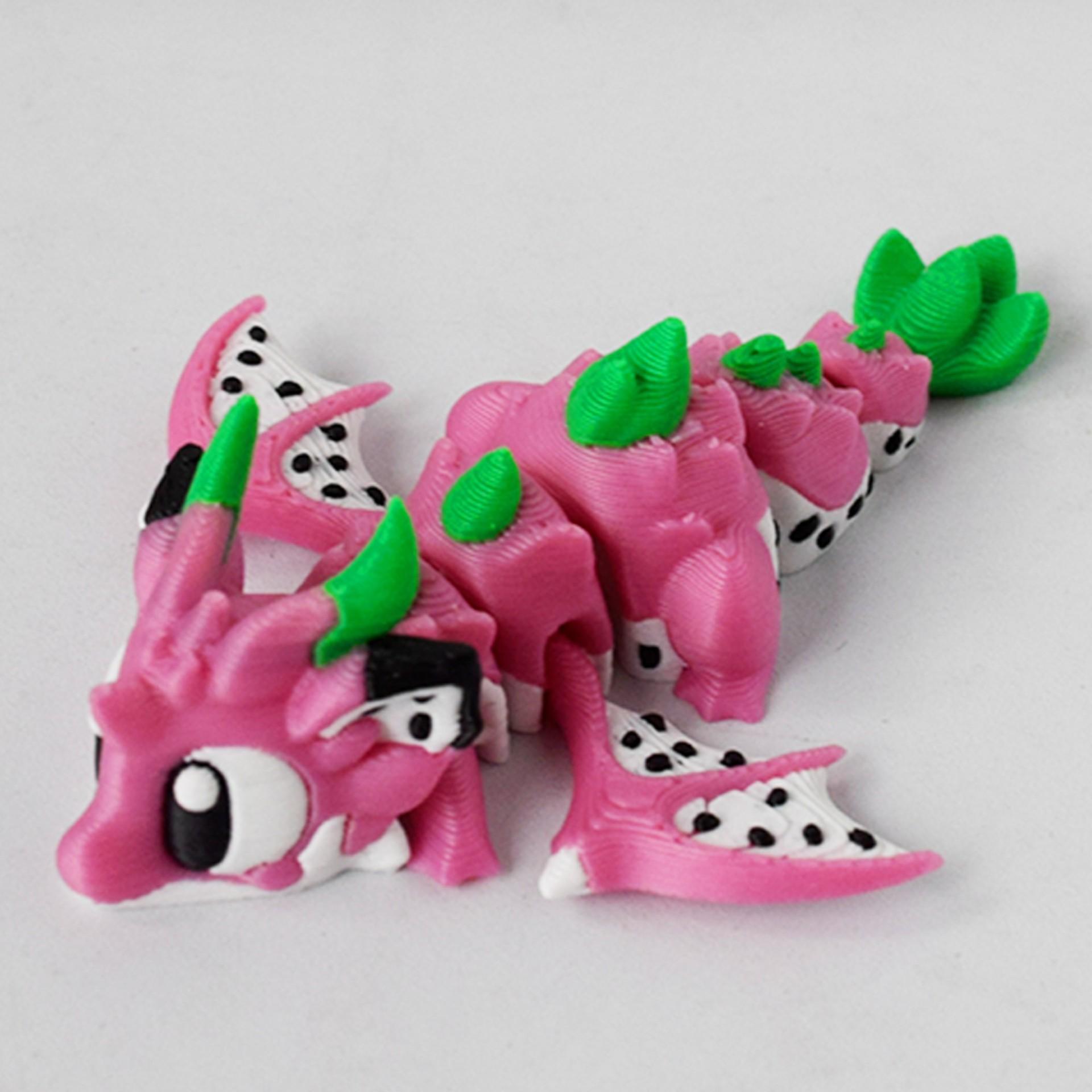 Simulation Dragon Fruit 3D Printed Flying Dragon Toy Joints Movable Realistic Animal Flying Dragon Model Home Decor Kids Gift