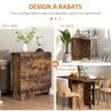 Folding Dining Table on Wheels, 2 Drop Leaves, 2 Shelves, 140 x 80 x 74 cm, Rustic Brown