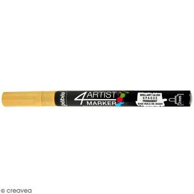 Olaj alapú marker - PEBEO - 4Artist Marker - 2 mm-es kerek hegy - Arany - Vízálló - Opálos