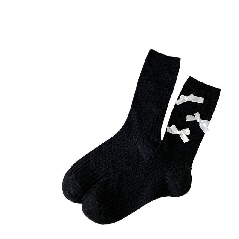 Girl's JK Socks Japanese School Style Bow Balletcore Stacked Thigh High Sock Spring Fall Calf Sock Trendy Instagram Fashion