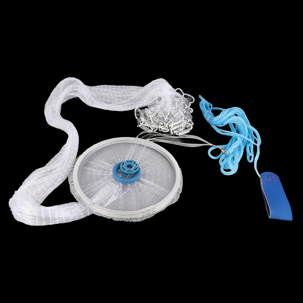 Portable   Hand Throw Fish Mesh Net Catch Fishing   Trap Accessory