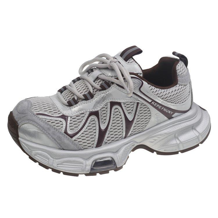 Thick-soled mesh dad shoes women's 2025 autumn new breathable outdoor sports mountaineering jogging shoes women's casual sports shoes