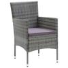 Maison Exclusive - Ensemble à manger de jardin coussins 3pcs Résine tressée Gris