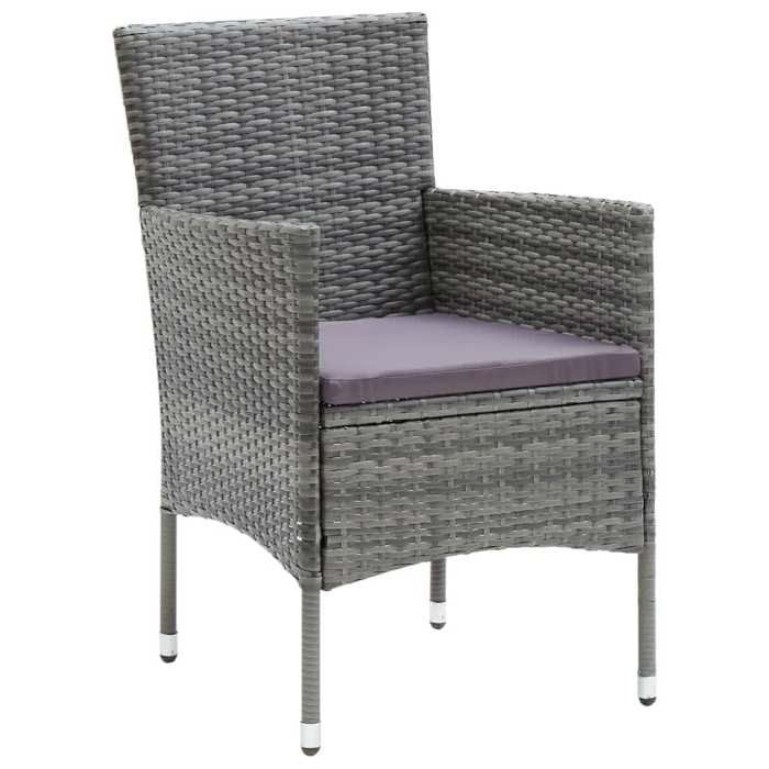 Maison Exclusive - Ensemble à manger de jardin coussins 3pcs Résine tressée Gris