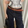 Belt Women's Crocodile Patterned Decorative Jeans with A Sense of Luxury Niche Design Slimming Casual Thin Belt Trendy