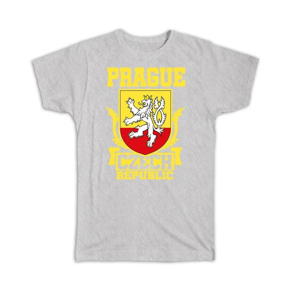 Gift T-Shirt : Czech Republic Prague Coat Of Arms Lion National Symbol Patriotic S