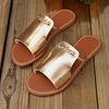 Summer Plus Size Fashion New Slippers Round Toe Open Toe Woven Simple Beach Casual Soft Slip Flat Flip Flops