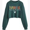 Women's Crop Sweatshirt Fall Halloween Long Sleeve Pullover Sweatshirt