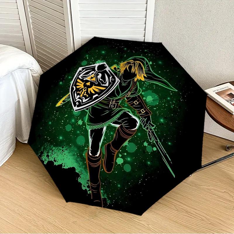 

1pc Legend of Zelda, Hyrule Sword Automatic Folding Umbrella, 8-Rib Durable Frame, Durable Foldable Design - Elegant Gift for Commute yy251210005
