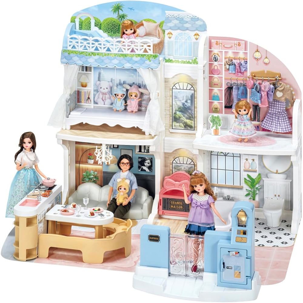 

Takara Tomy Licca-chan Talking Auto-Lock 2-Story Grand Maison Dress-Up Play Toy for Ages 3 and Up