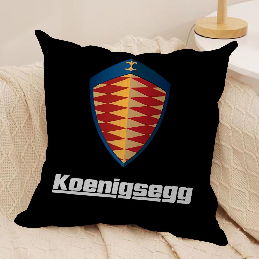 Luxury Car Kkoenigsegg Logo Cushion Cover Short plush Doublesided Print Square Throw Pillow Covers Sofa Home Cushion Decor